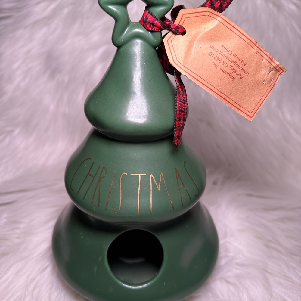 Rae Dunn Green Christmas Tree Birdhouse